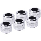 Alphacool Eiszapfen PRO 16mm HardTube Fitting G1/4 - Chrome Sixpack, Verbindung chrom, 6 Stück