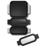 Bosch Home Pro Induction Flex Pfannen-Set HEZ9FF030, 3-teilig edelstahl/schwarz, 1x medium, 2x klein mit Glasdeckel