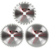 EINHELL Kreissägeblatt-Satz HM, Ø 250 x 30mm, 3,2mm, 24Z / 42Z / 60Z 3-teilig, für Zug-Kapp- & Gehrungssägen, Tischkreissägen