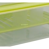 Emsa CLIP & GO Sandwichbox XL 1,3 Liter, Lunch-Box transparent/grün, mit Gittereinsatz für 2. Ebene