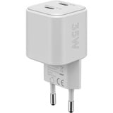 goobay USB-C Dual-Schnellladegerät Nano, PD, GaN, 35 Watt weiß, 2x USB-C, Power Delivery 3.0