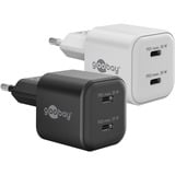 goobay USB-C Dual-Schnellladegerät Nano, PD, GaN, 35 Watt weiß, 2x USB-C, Power Delivery 3.0