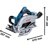 Bosch Akku-Handkreissäge BITURBO GKS 18V-70 L Professional solo blau/schwarz, ohne Akku und Ladegerät, in L-BOXX