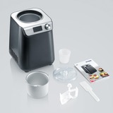 Severin Kompakt Eismaschine & Joghurtbereiter EZ 7407 schwarz (matt)/silber, für 1.200ml Eiscreme, 135 Watt Kompressor