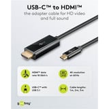 goobay USB Adapterkabel, USB-C Stecker > HDMI Stecker, 4K / 60Hz schwarz, 2 Meter
