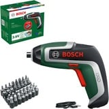Bosch Akkuschrauber IXO 7 Bit-Set 3,6Volt grün/schwarz, Li-Ionen Akku 2,0Ah, 32-teiliges Schrauberbit-Set