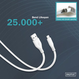 Digitus USB 2.0 Silikon-Kabel USB-A > Lightning, MFI zertifiziert weiß, 2 Meter, PD, Laden mit bis zu 12 Watt