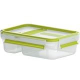 Emsa CLIP & GO Joghurtbox 0,6 Liter, Lunch-Box hellgrün/transparent, mit "Knick-Ecke" und Deckel