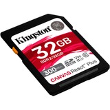 Kingston Canvas React Plus 32 GB SDHC, Speicherkarte schwarz, UHS-II U3, Class 10, V90