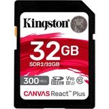 Kingston Canvas React Plus 32 GB SDHC, Speicherkarte schwarz, UHS-II U3, Class 10, V90