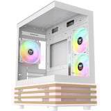 Thermaltake View 170 WS ARGB , Tower-Gehäuse weiß/holz, Tempered Glass x 2, Holz-Struktur