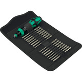 Wera Kraftform Kompakt 60 RA-R Imperial 1, Bit-Satz schwarz/grün, 17-teilig, 1/4", zöllig, mit Ratschenfunktion und Rapidaptor Schnellwechselfutter