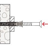 fischer Langschaftdübel SXRL 8x80 T hellgrau, 50 Stück, mit Schraube