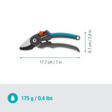 GARDENA Gartenschere PremiumCut - Trockenes Holz grau/türkis, Amboss