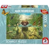 Schmidt Spiele Mark Fredrickson: Hundeliebe - brauner Labrador im kühlen Nass, Puzzle 1000 Teile
