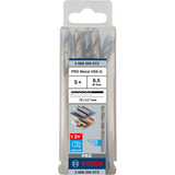 Bosch Professional PRO Metal HSS-G Spiralbohrer, Ø 8,5mm 5 Stück, Arbeitslänge 75mm