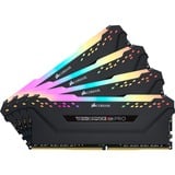 Corsair DIMM 64 GB DDR4-3600 (4x 16 GB) Quad-Kit, Arbeitsspeicher schwarz, CMW64GX4M4D3600C18, Vengeance RGB PRO, INTEL XMP