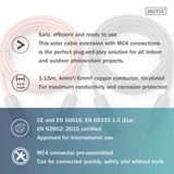 Digitus Solarkabel Verlängerung Ø 6mm² PV 1.500Volt 2x 15 Meter - 1x rot, 1x schwarz, MC4-Stecker / -Buchse