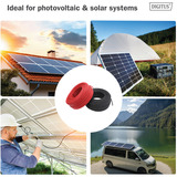 Digitus Solarkabel Verlängerung Ø 6mm² PV 1.500Volt 2x 15 Meter - 1x rot, 1x schwarz, MC4-Stecker / -Buchse