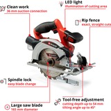 EINHELL Power X-Change Akku-Handkreissäge TE-CS 18/165-1 Li-Solo, 18Volt rot/schwarz, ohne Akku und Ladegerät