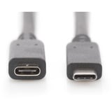 Digitus USB 3.2 Gen 2 Verlängerungskabel, USB-C Stecker > USB-C Buchse schwarz, 0,7 Meter, PD 60 Watt