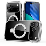 Nevox StyleShell SHOCKFlex mit Standfunktion, Handyhülle transparent, iPhone 17 Pro, kompatibel mit MagSafe