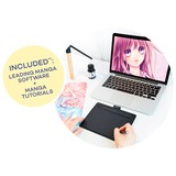 Wacom Intuos S mit Bluetooth, Grafiktablett schwarz, Manga Edition