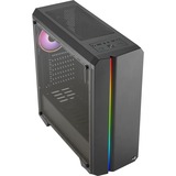 Aerocool Genesis ARGB, Tower-Gehäuse schwarz, Seitenteil aus Acryl