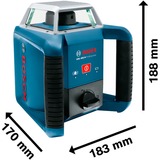Bosch Professional Rotationslaser GRL 400 H Professional blau/schwarz, rote Laserlinie, mit Laser-Empfänger LR 1, im Koffer