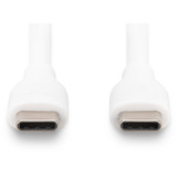 Digitus USB 2.0 Silikon-Anschlusskabel USB-C > USB-C weiß, 2 Meter, PD, Laden mit bis zu 60 Watt