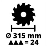 Einhell Tischkreissäge TE-TS 315 UD rot/schwarz, 2.400 Watt, Drehstrom