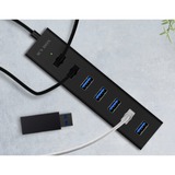 ICY BOX IB-HUB1700-U3, USB-Hub schwarz