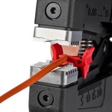 KNIPEX Automatische Abisolierzange PreciStrip16, Abisolier-Zange schwarz/rot, integrierter Drahtschneider
