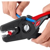 KNIPEX Automatische Abisolierzange PreciStrip16, Abisolier-Zange schwarz/rot, integrierter Drahtschneider