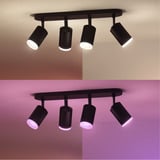 Philips HUE White & Color Ambiance Fugato 4er-Spot, LED-Leuchte schwarz