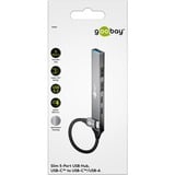 goobay Slim 5-Port USB-Hub USB-C™ auf USB-C/USB-A USB 3.2 Gen1 grau