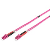 Digitus LWL Patchkabel, Duplex, LC > LC Stecker, Multimode OM4 hellviolett, 5 Meter