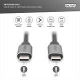 Digitus USB 3.2 Gen 1 Anschlusskabel USB-C > USB-C schwarz/grau, 1 Meter, PD, Laden mit bis zu 60 Watt
