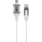 goobay Ethernet-Adapterkabel USB-C 3.2 Gen2 > RJ-45, Slim weiß, 3 Meter