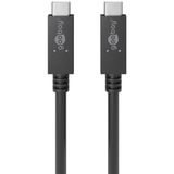 goobay USB 3.2 Gen 2 Kabel, USB-C Stecker > USB-C Stecker schwarz, 1 Meter, PD, Laden mit bis zu 100 Watt