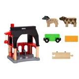 BRIO World Tierscheune mit Heuwaggon, Spielgebäude 