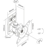 Digitus Universelle Wandhalterung mit Schwenkfunktion schwarz