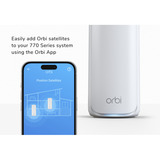 Netgear ORBI RBE770-100EUS  WIFI 7 MESH Zusatzsatellit, Mesh Access Point weiß, Tri-Band WiFi 7