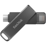 SanDisk iXpand Luxe 64 GB, USB-Stick schwarz, USB-C 3.2 Gen 1, Apple Lightning Connector