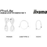 iiyama ProLite XB2497HSN-W1, LED-Monitor 60.5 cm (23.8 Zoll), weiß, FullHD, IPS, HDMI, DP, USB-C, USB-Hub, Daisy Chain, 100Hz Panel