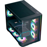 Aerocool P500C EVO-G-BK-v1, Tower-Gehäuse schwarz, Tempered Glass x 2