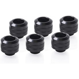 Alphacool Eiszapfen PRO 13mm HardTube Fitting G1/4 - Deep Black, Verbindung schwarz, 6er Set
