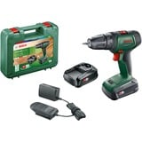 Bosch Heimwerken & Garten Akku-Bohrschrauber UniversalDrill 18V grün/schwarz, 2x Li-Ionen Akku 1,5Ah, Koffer, POWER FOR ALL ALLIANCE