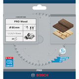 Bosch PRO Wood cordless Kreissägeblatt, Ø 85mm, 20Z Bohrung 15mm, für Akku-Handkreissägen