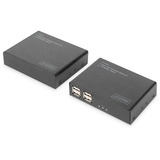 Digitus 4K HDBaseT 2.0 HDMI KVM Extender Set, HDMI Verlängerung schwarz, 100 m